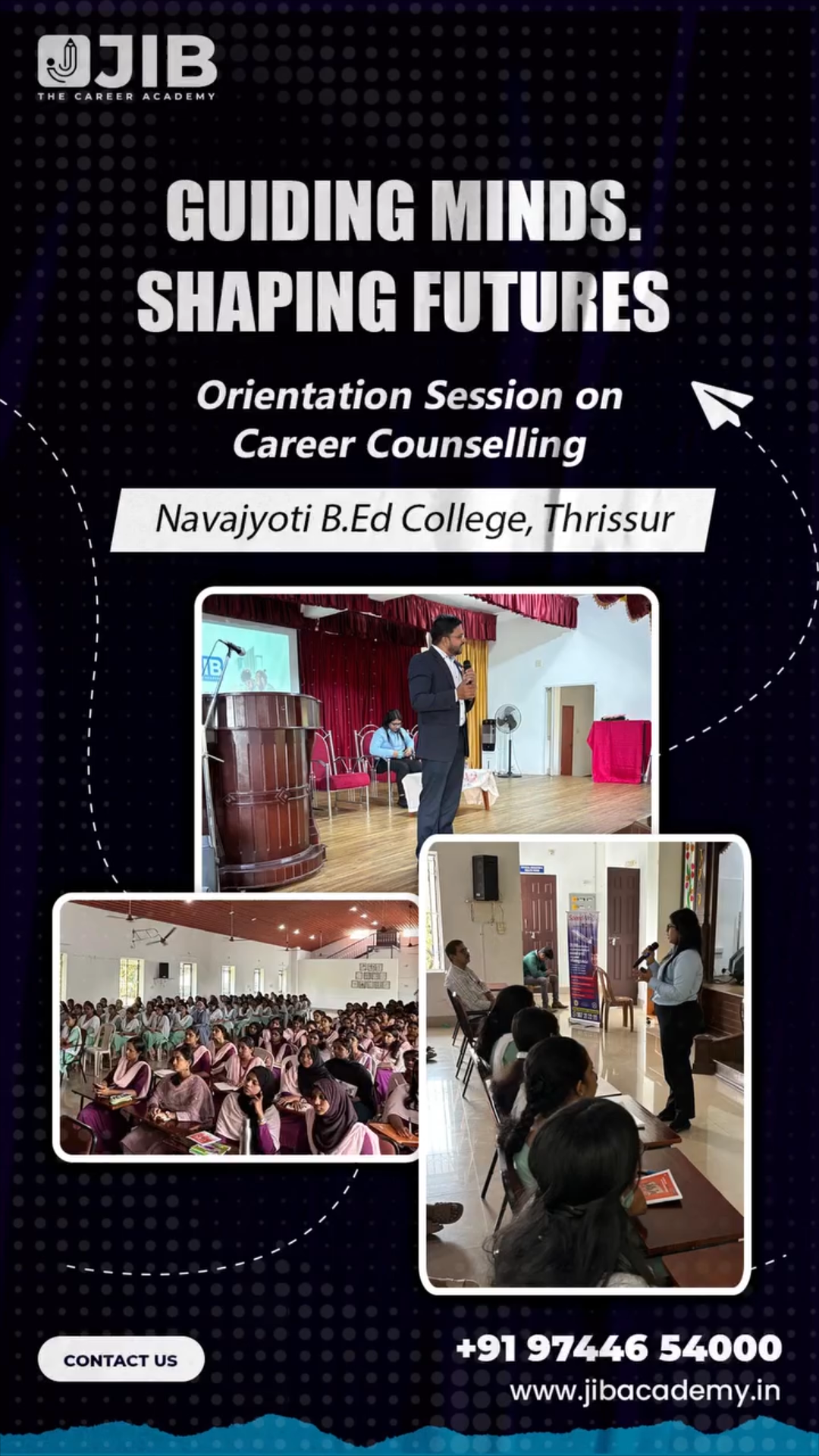 Guiding minds, shaping brighter futures ✨ A glimpse from the inspiring career counselling session at Navajyoti B.Ed College, Thrissur. 🎓